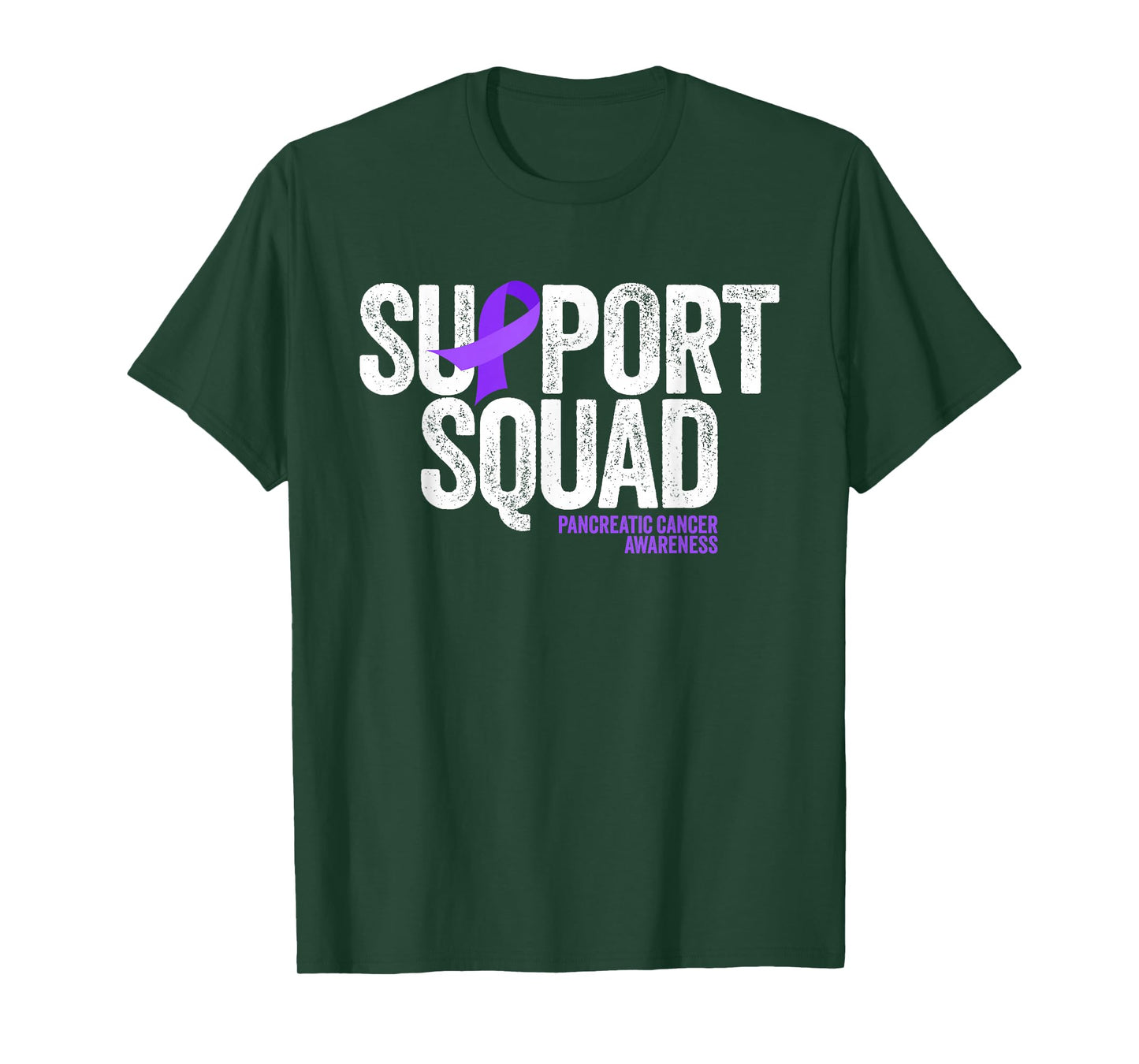 Support Squad Distressed Family Pancreatic Cancer Awareness T-Shirt