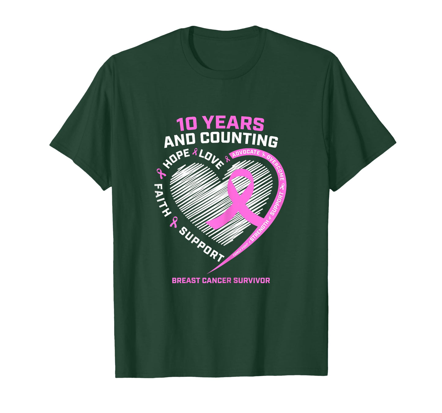 10 Year Breast Cancer Survivor Gifts For Women Cancer Free T-Shirt