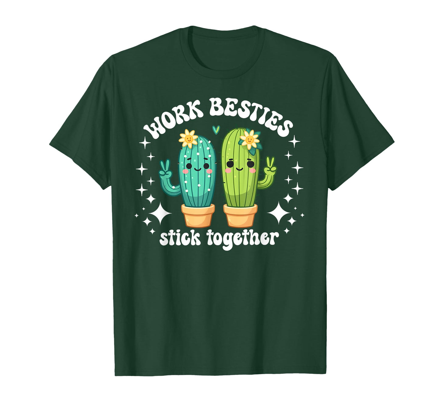 Cactus Work Bestie Job Office Best Friend Women's Succulent T-Shirt
