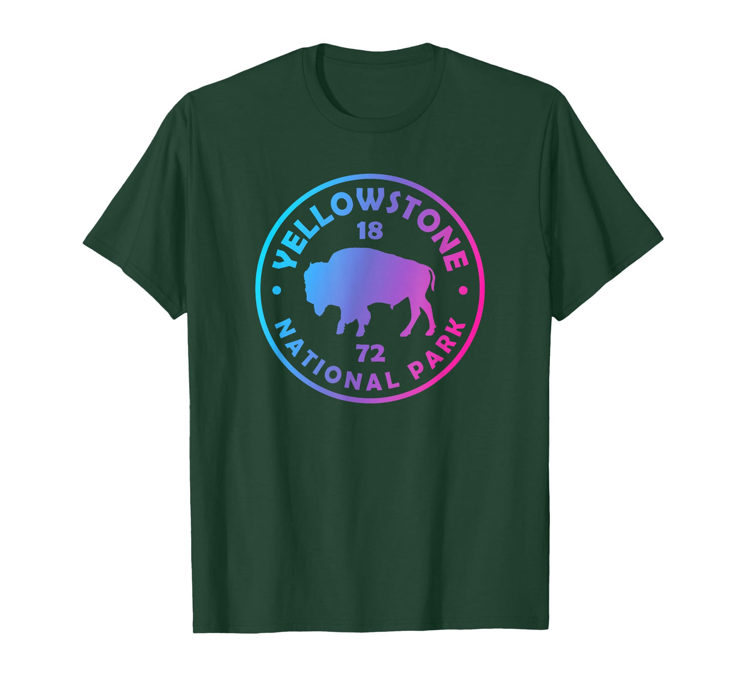 Yellowstone National Park Boys Girls Kids Colorful Buffalo T-Shirt