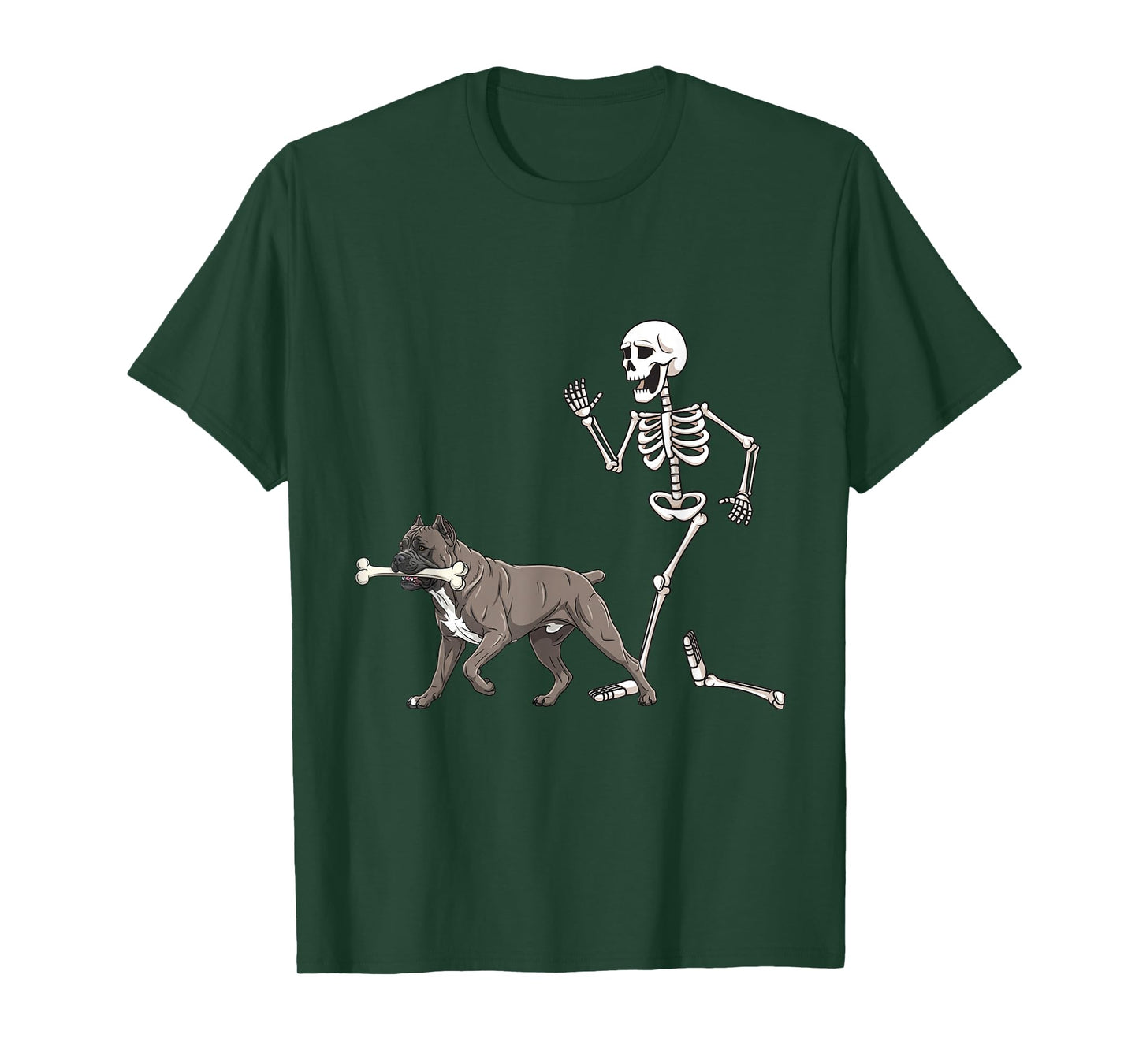 Funny Halloween Cane Corso and Skeleton T-Shirt