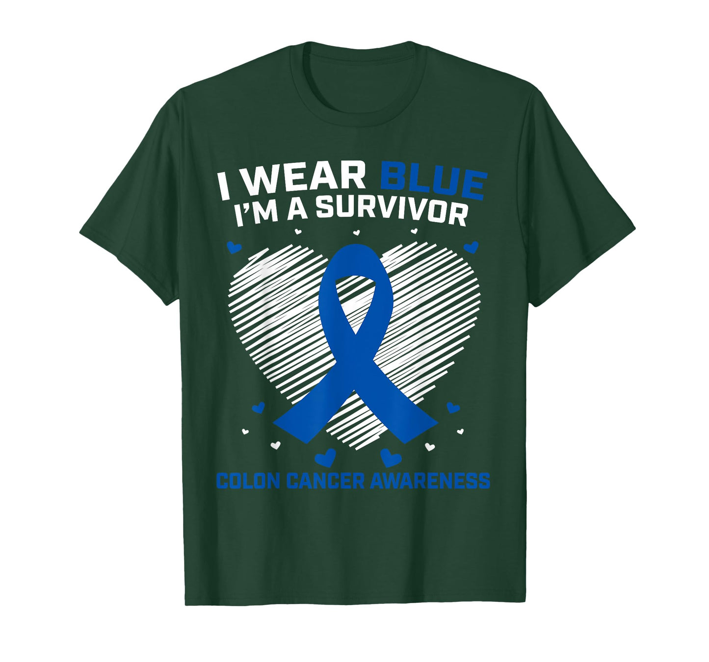 I Wear Blue Colon Cancer Survivor Gifts Products Awareness T-Shirt