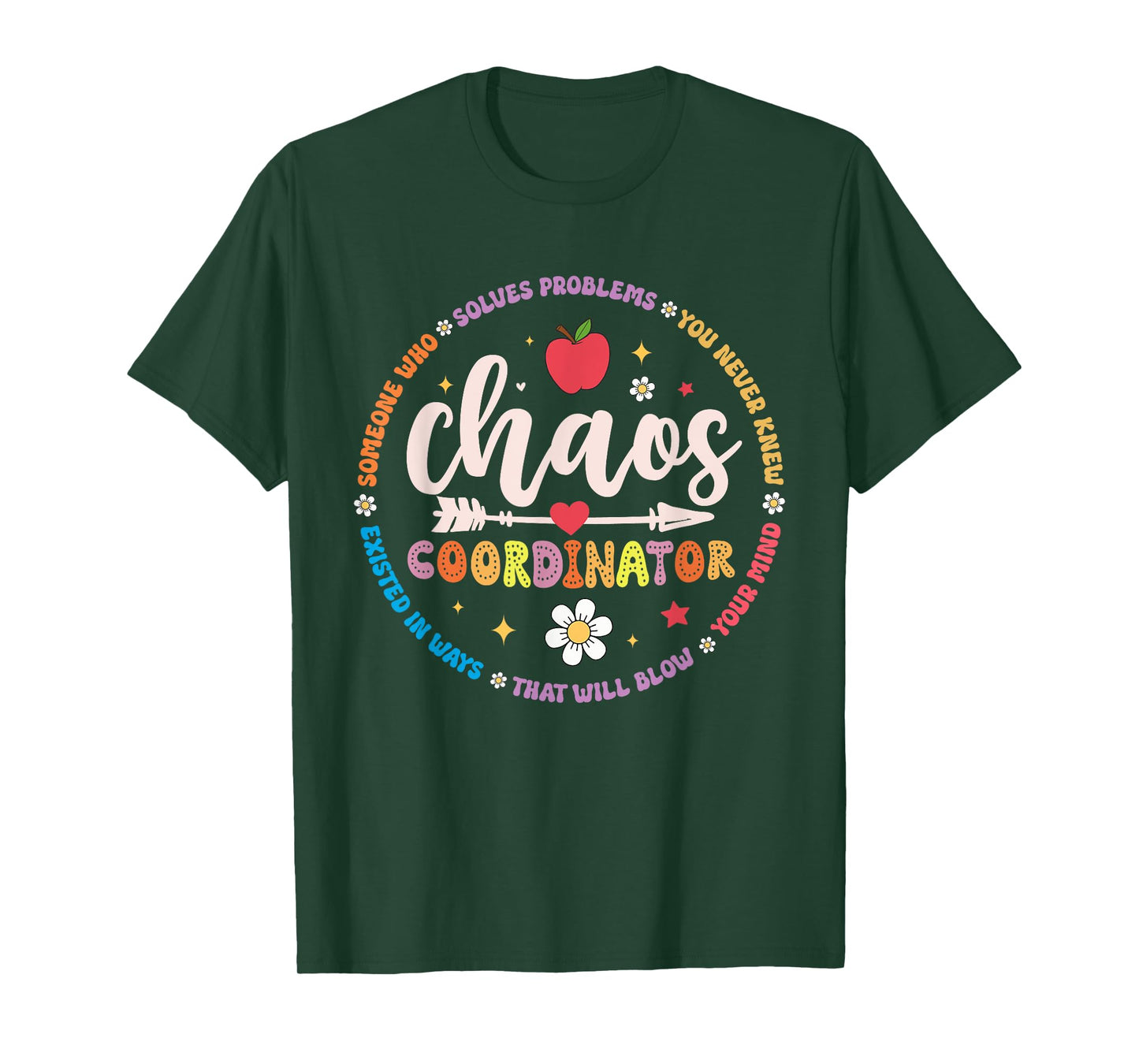 Cute Chaos Coordinator Teacher Funny First Day of School T-Shirt for Men Women Kids