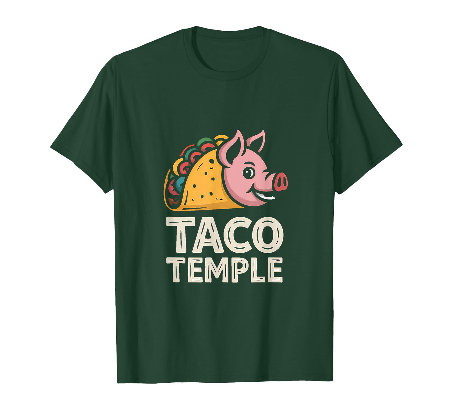 Aztec Pig: Taco Temple Retro Illustration T-Shirt