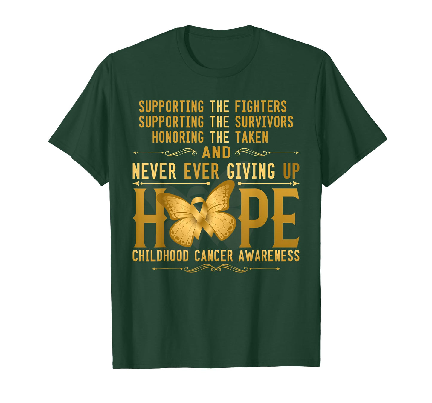 Never giving up Hope childhood cancer awareness T-Shirt