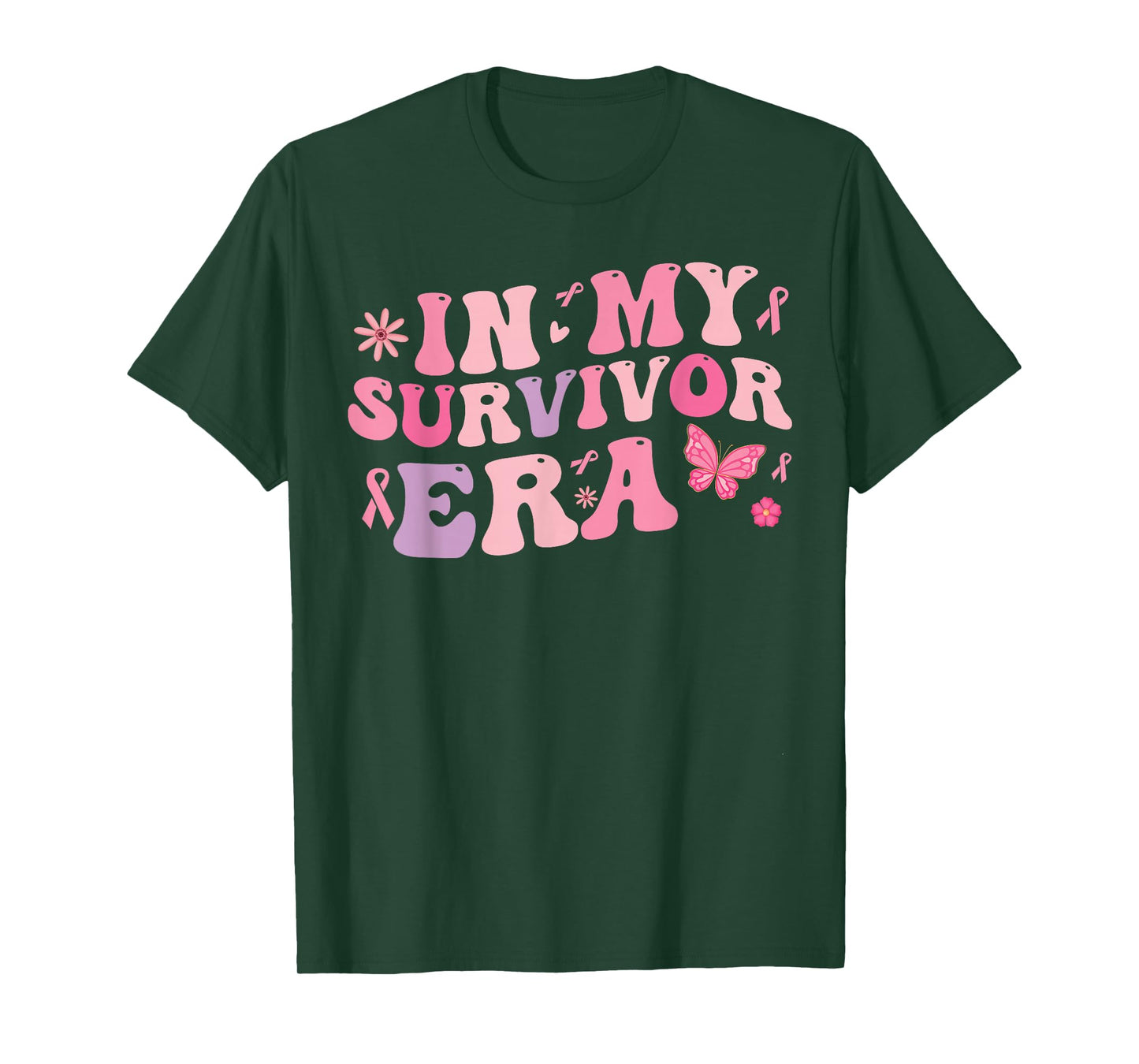 in my survivor era - Cancer Women Breast Cancer Pink Ribbon T-Shirt