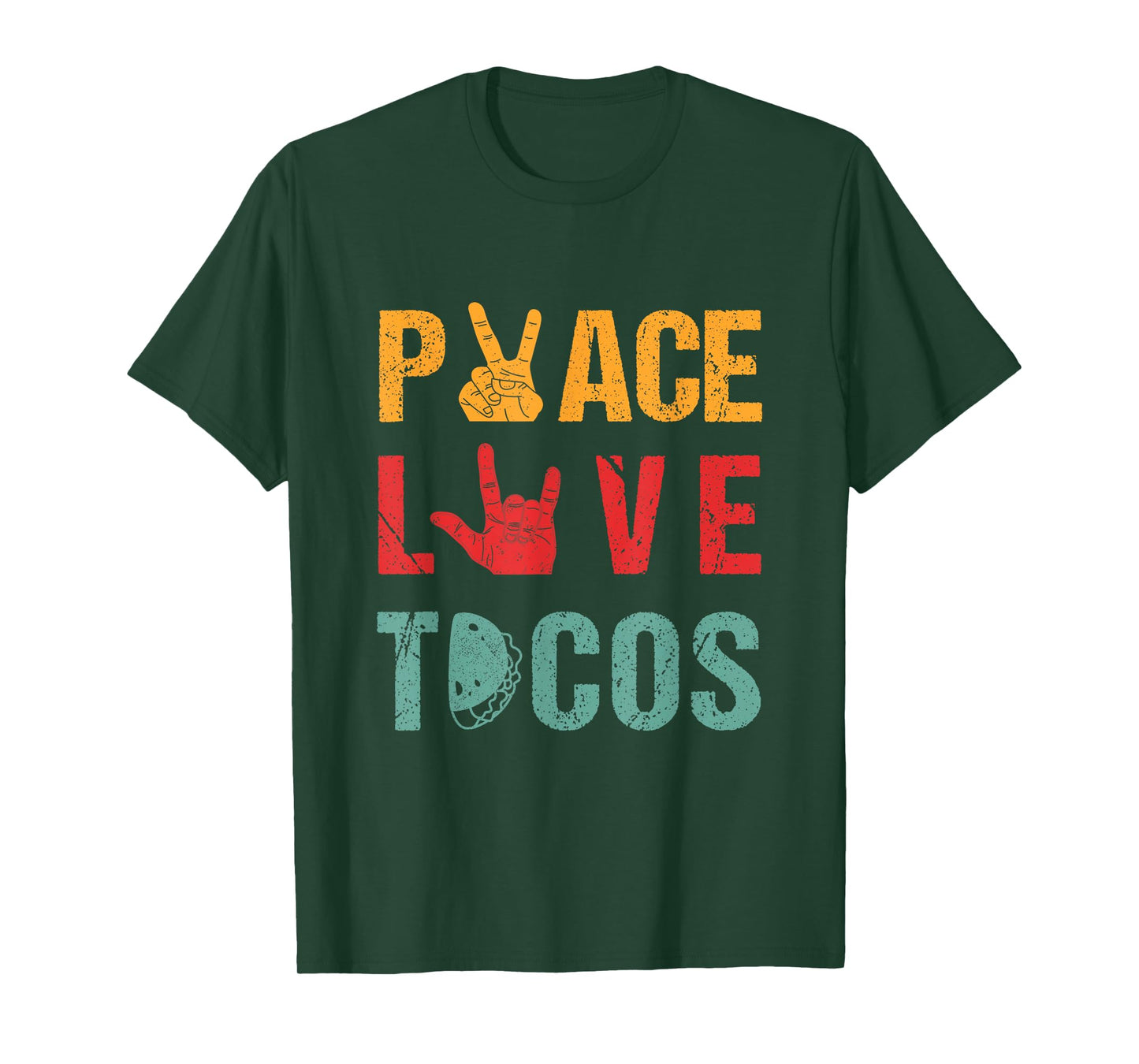 Peace Love Tacos Vintage Tee Outfit For Mexican Food Lovers T-Shirt