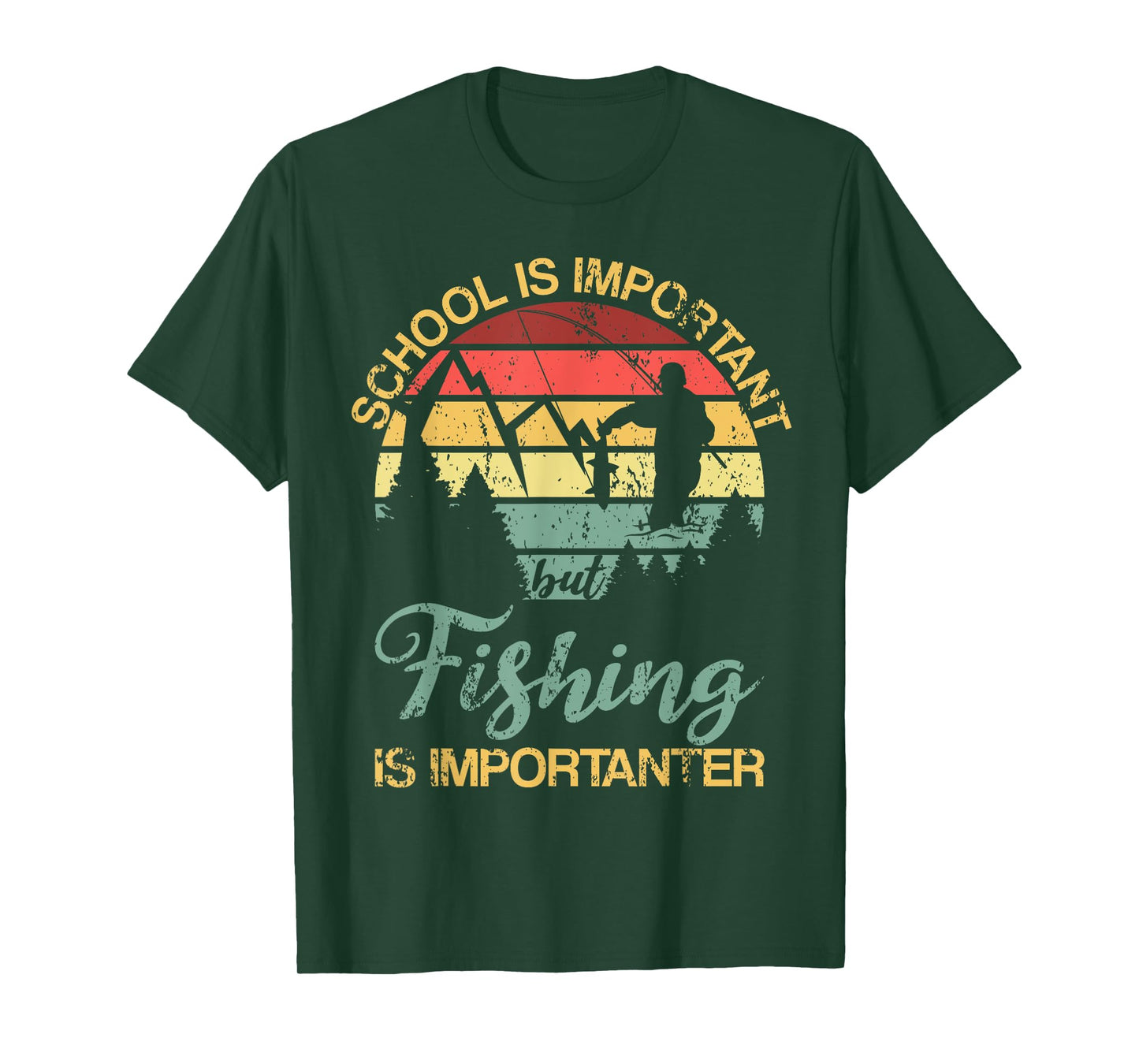 School Is Important But Fishing Is Importanter Youth Kids T-Shirt