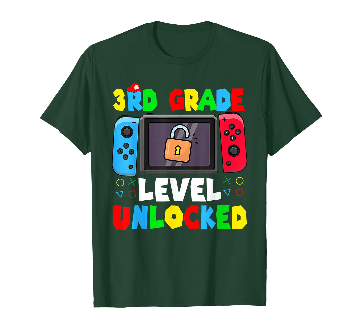3rd Grade Level Unlocked Back to School First Day Gamer Boys T-Shirt