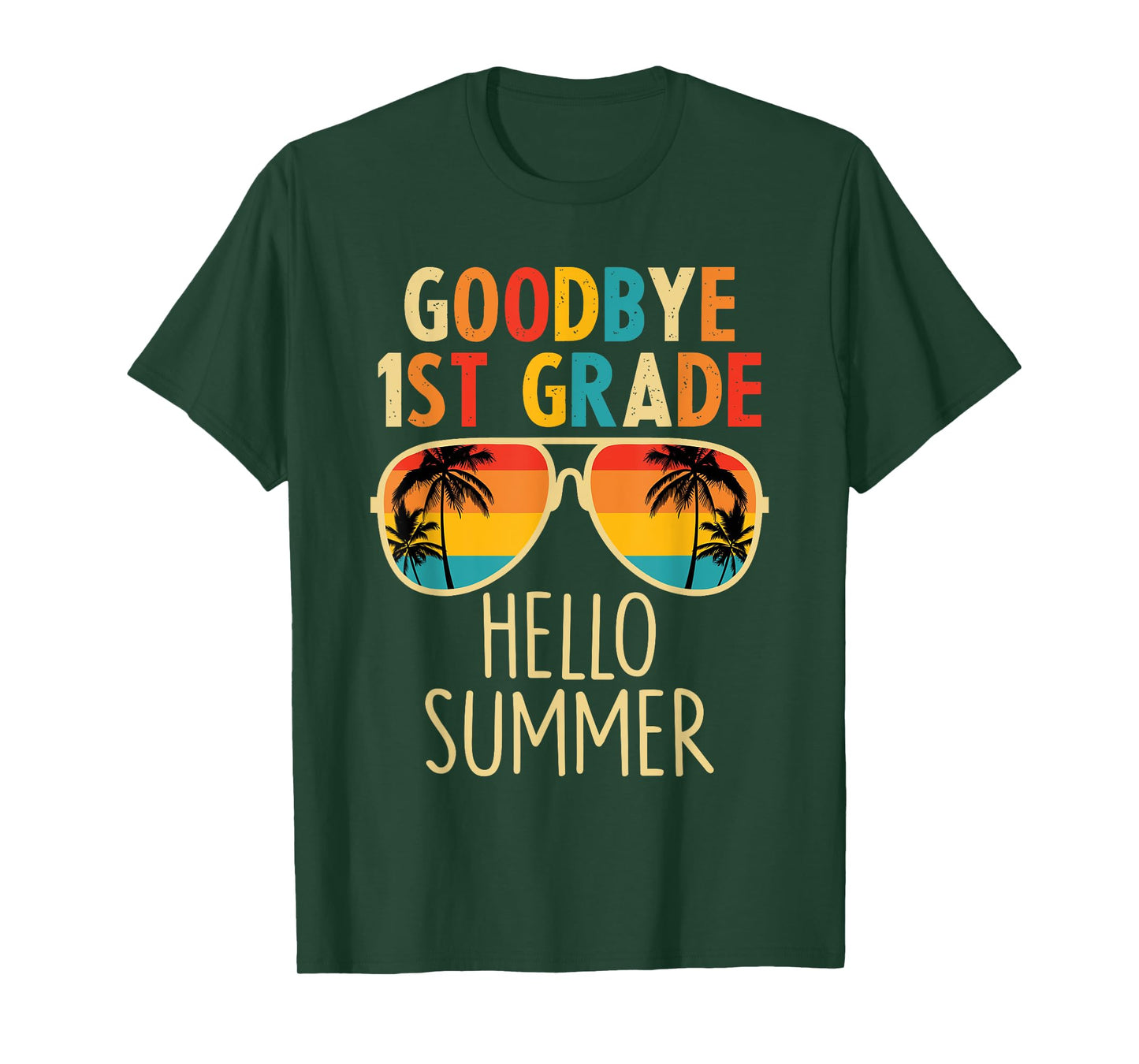 Goodbye 1st Grade Hello Summer Last Day Of School Boys Kids T-Shirt