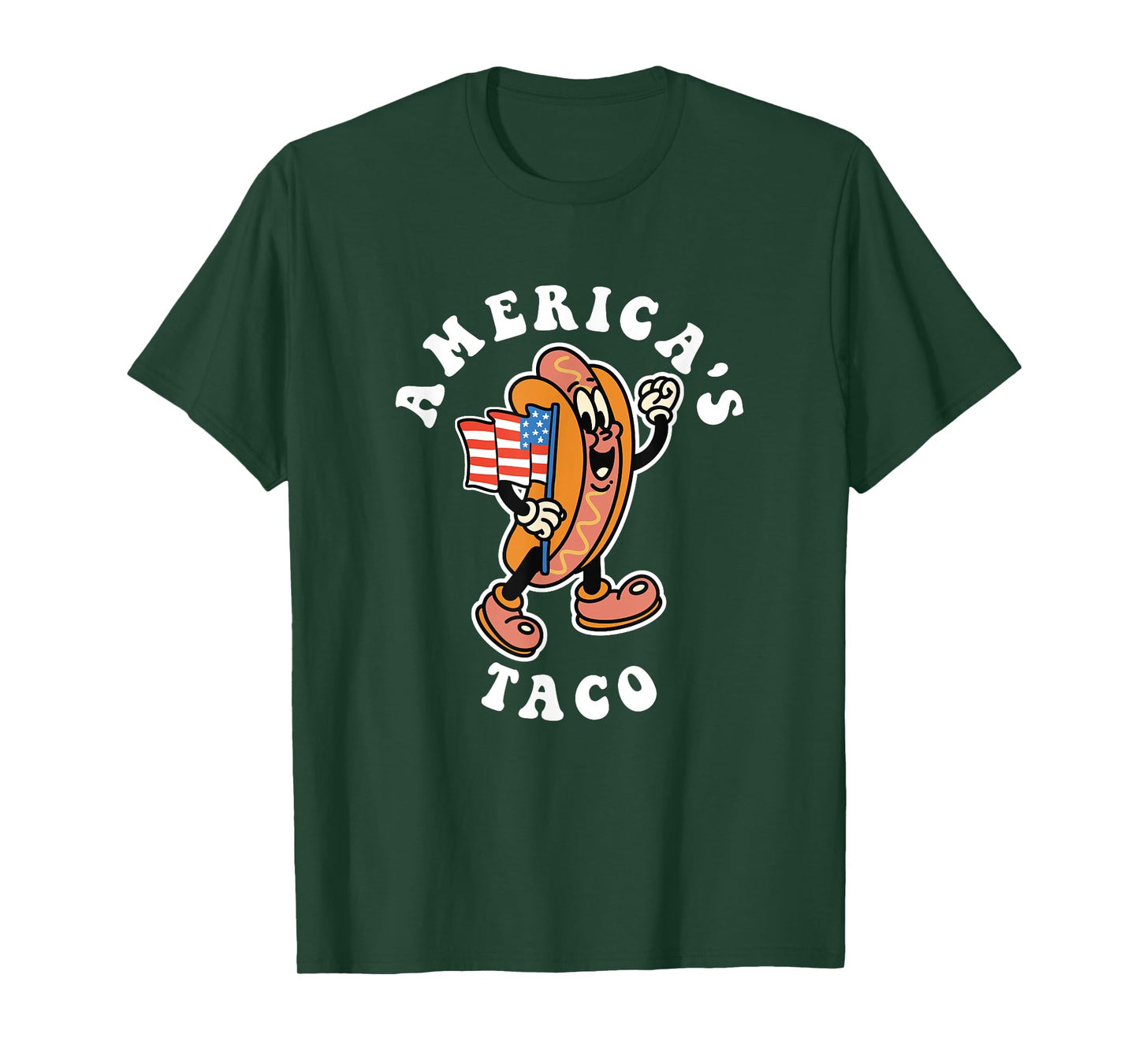 American 4th of July America's Taco Patriotic Hot Dog Wiener T-Shirt