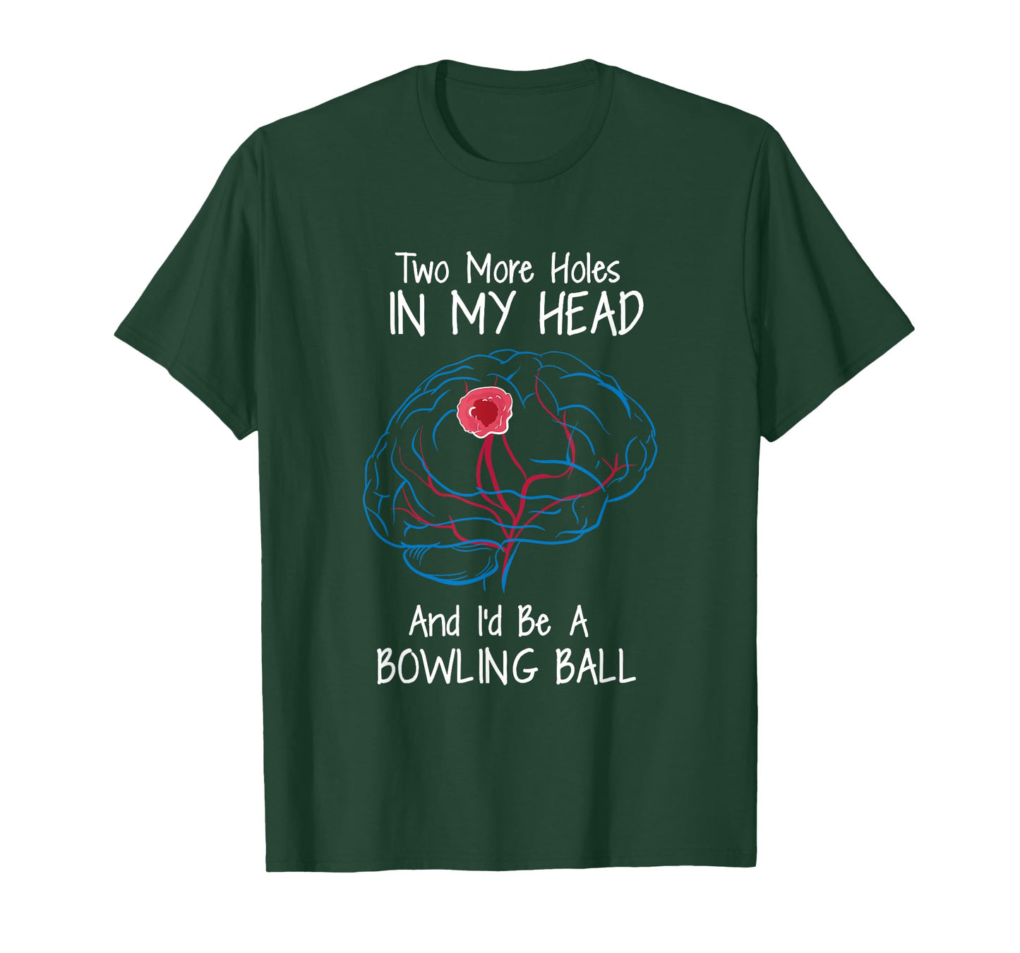 Bowling Ball Brain Tumor Awareness Warrior Survivor Humor T-Shirt