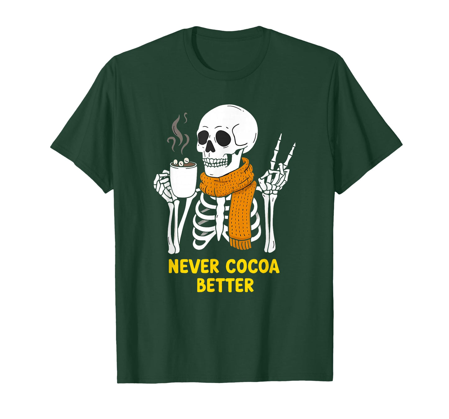 Skeleton Hot Chocolate Halloween Cozy Cocoa Vibes T-Shirt