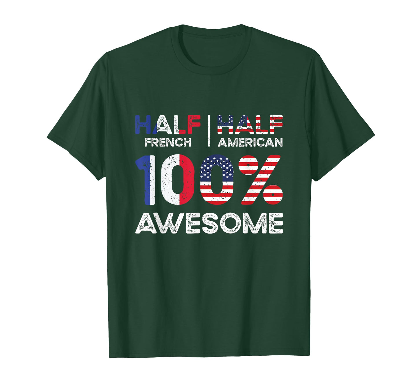 French American Patriot USA Grown France US Flag T-Shirt