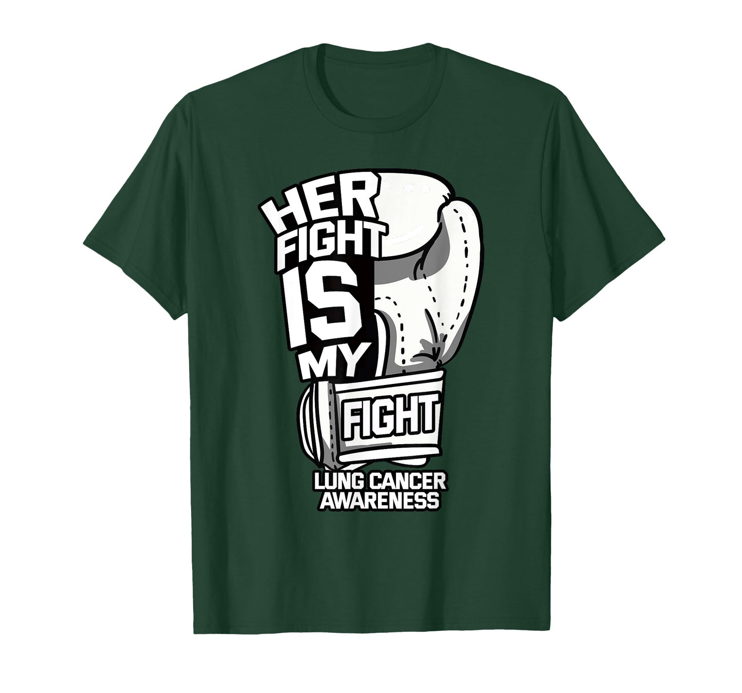 Her Fight Is My Fight Lung Cancer Awareness Ribbon Carcinoma T-Shirt