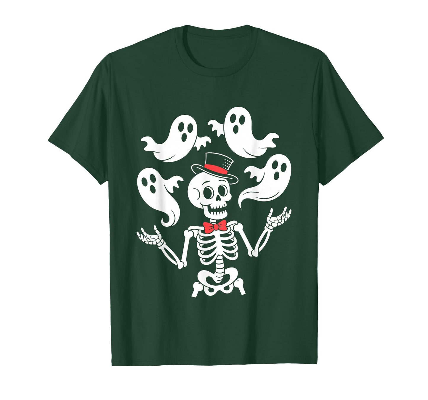 Funny Skeleton Juggling Ghosts Halloween T-Shirt