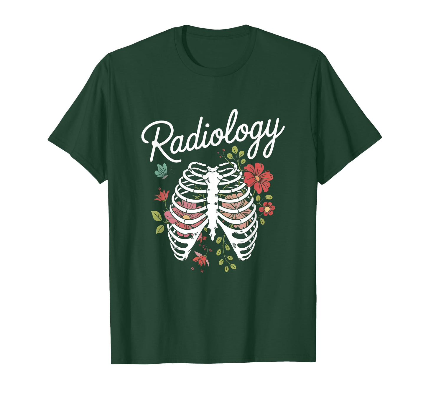 Radiology Floral Ribcage Rad Tech T-Shirt