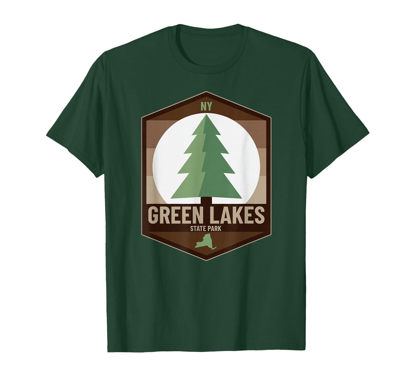 Green Lakes State Park New York NY Tree Forest Badge T-Shirt