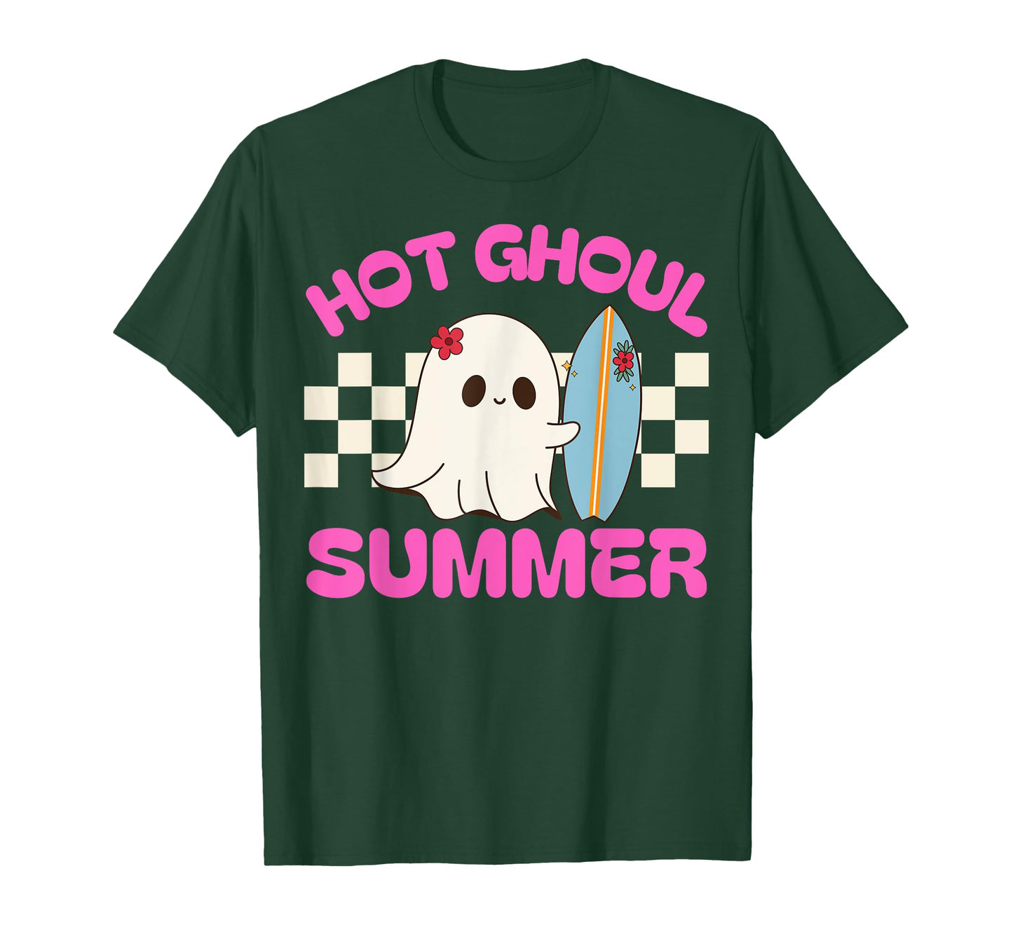 Funny Hot Ghoul Summer Ghost Spooky Beach Halloween Men Women T-Shirt