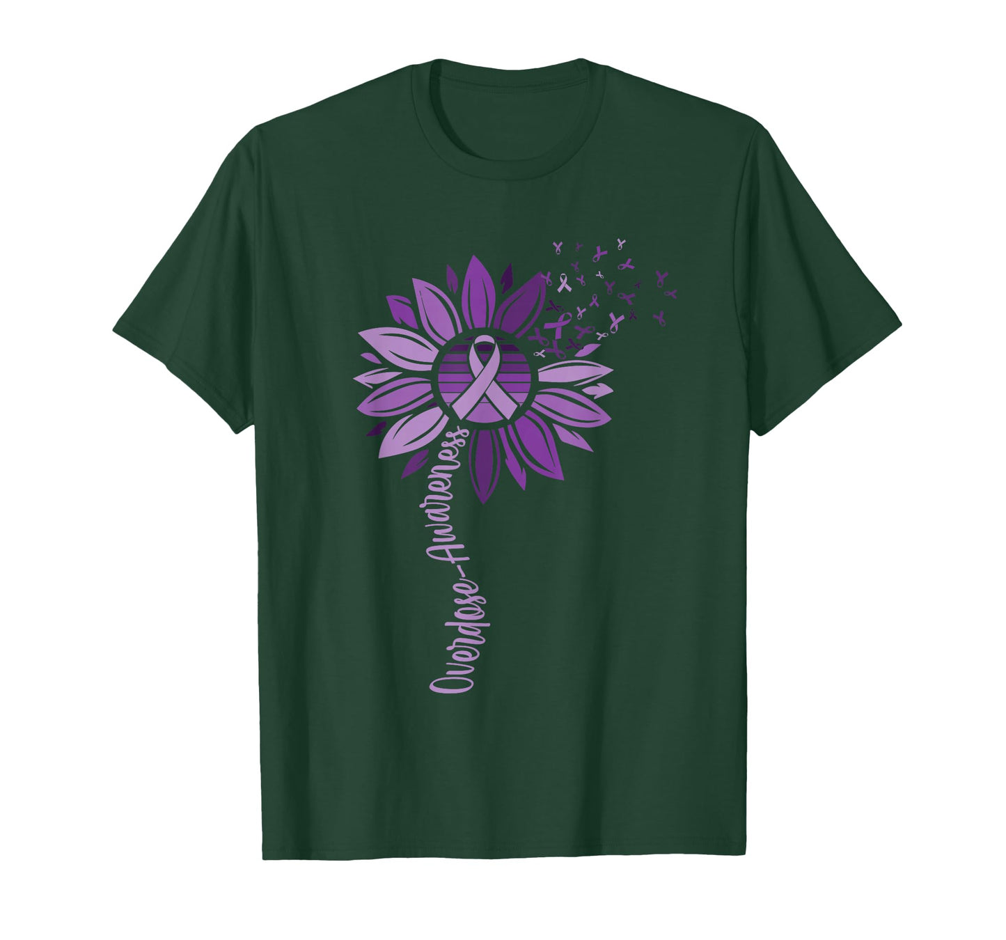 Sunflower Ribbons Overdose Awareness For Women Men T-Shirt
