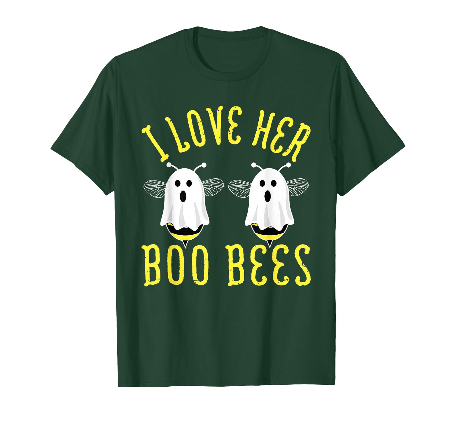 I Love Her Boo Bees Couple Matching Halloween Costumes T-Shirt