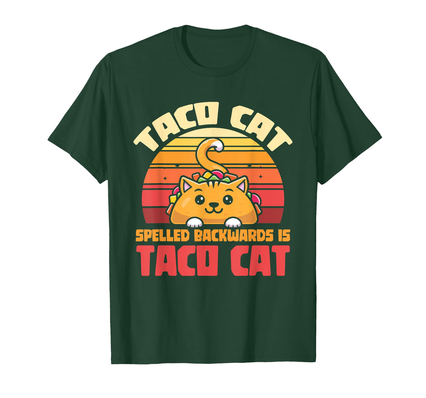 Retro Mexican Tacos Funny Tacocat Cat Animal Mexican Taco T-Shirt