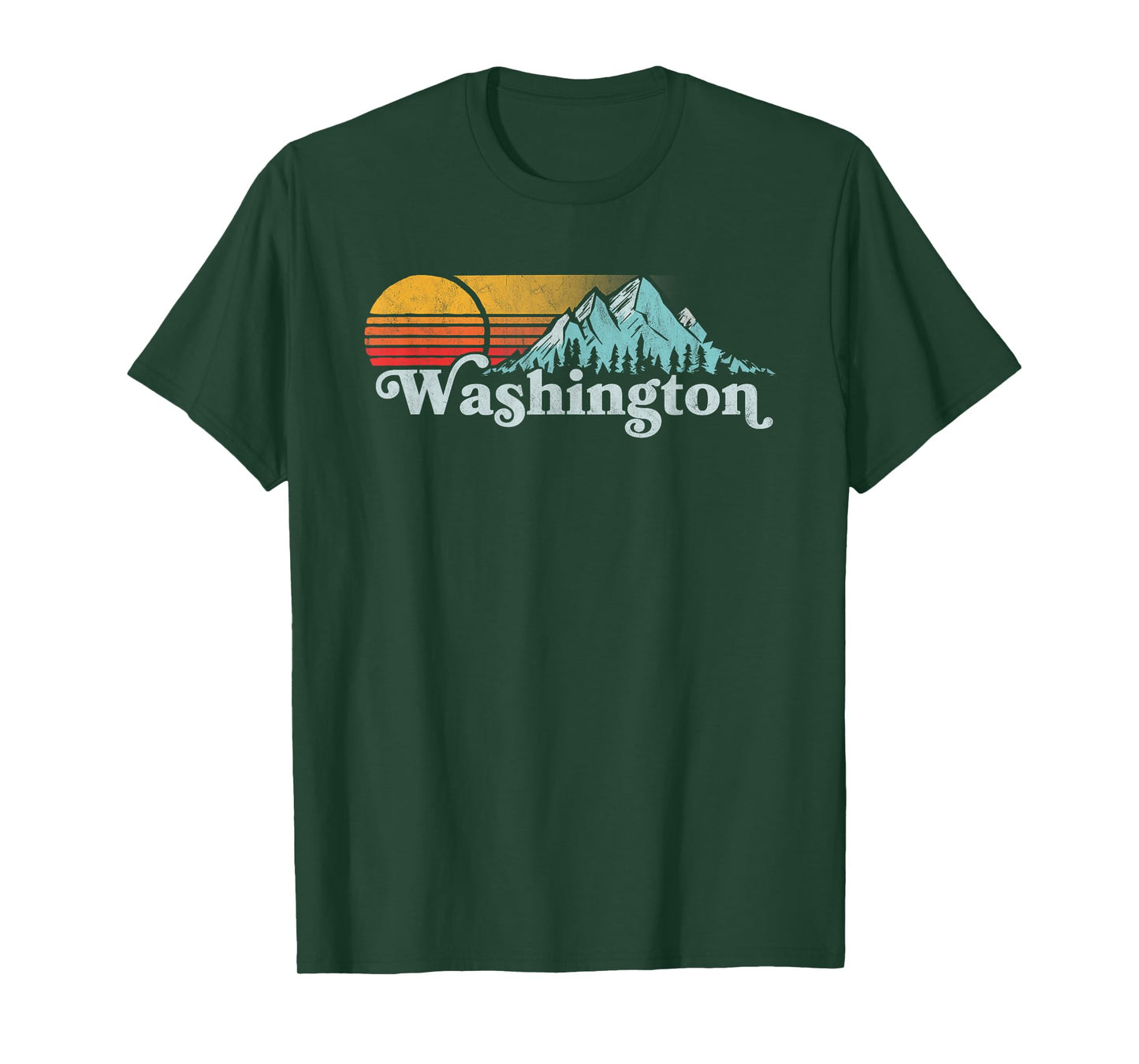 Vintage Washington State Retro Distressed Mountains Graphic T-Shirt