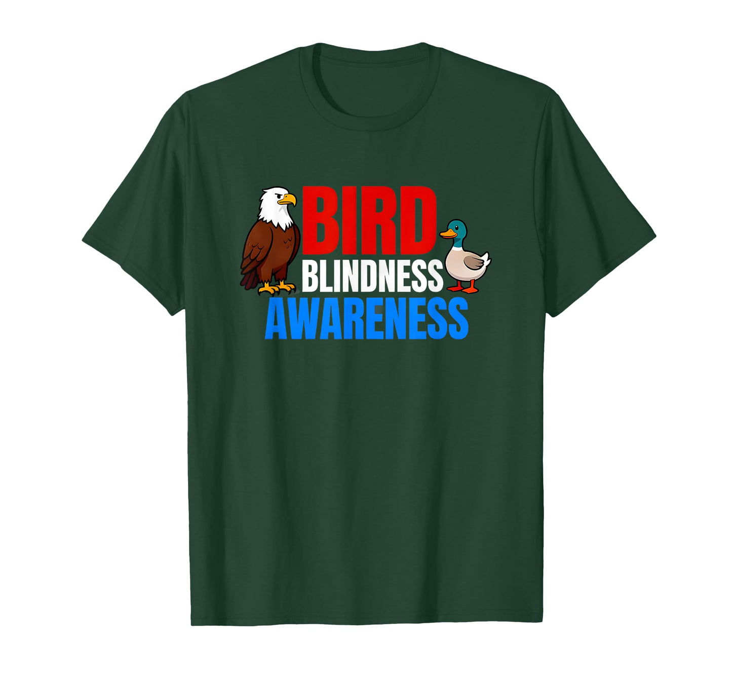 Bird Blindness Awareness Funny Design for Animal Lovers T-Shirt