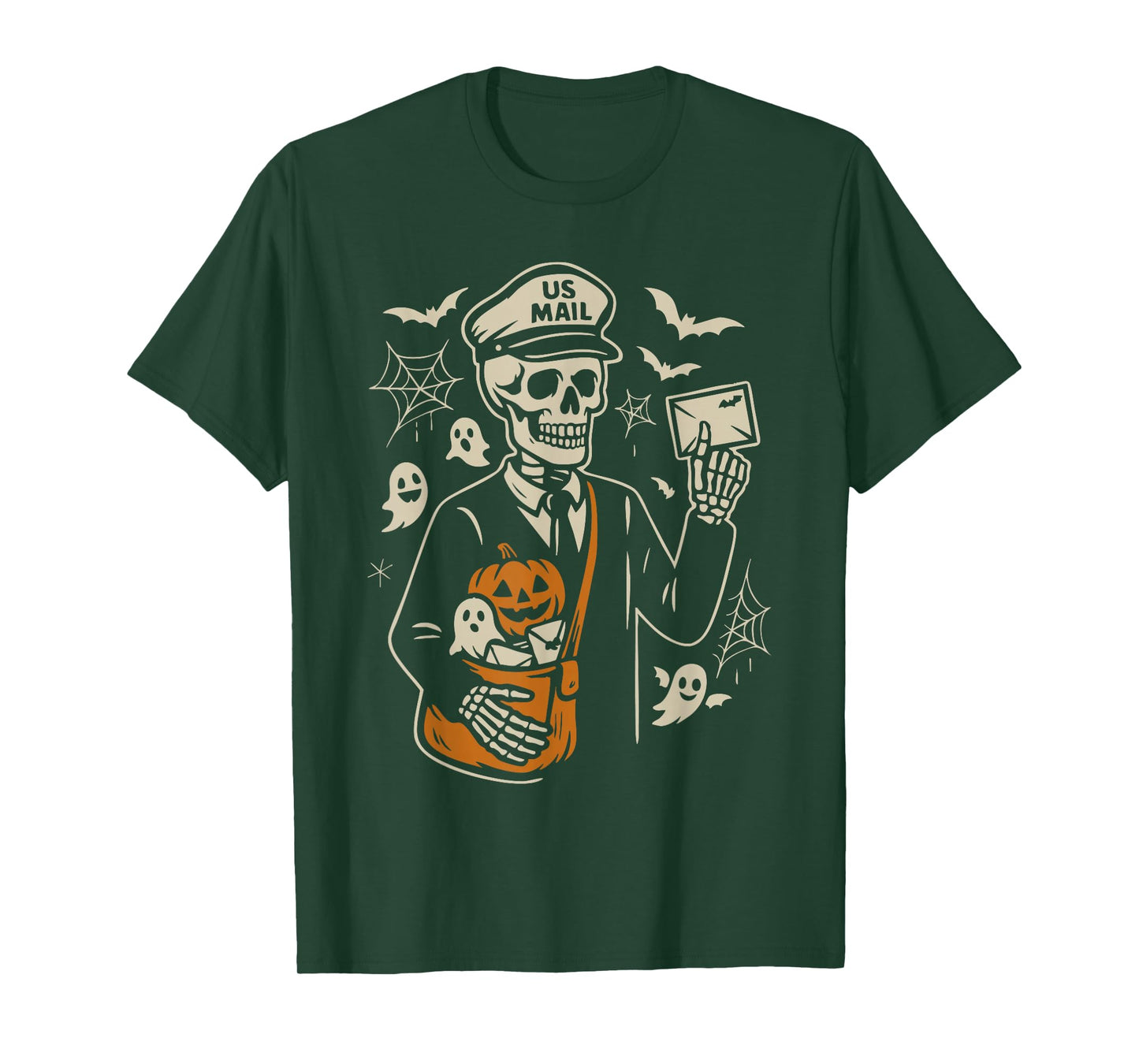 Skeleton Mailman Halloween T-Shirt