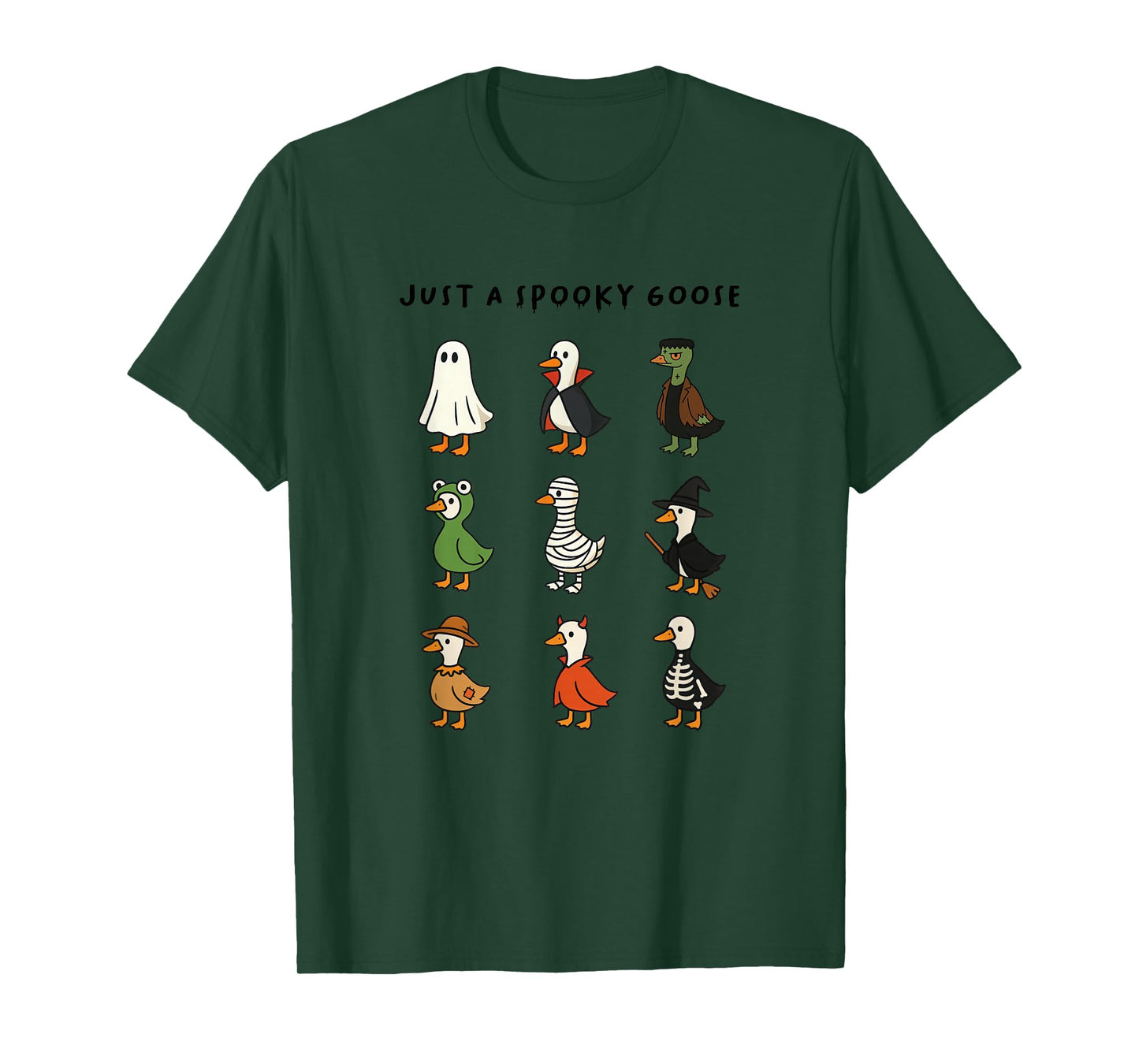 Just A Spooky Goose Halloween Silly Goose Cute Halloween T-Shirt