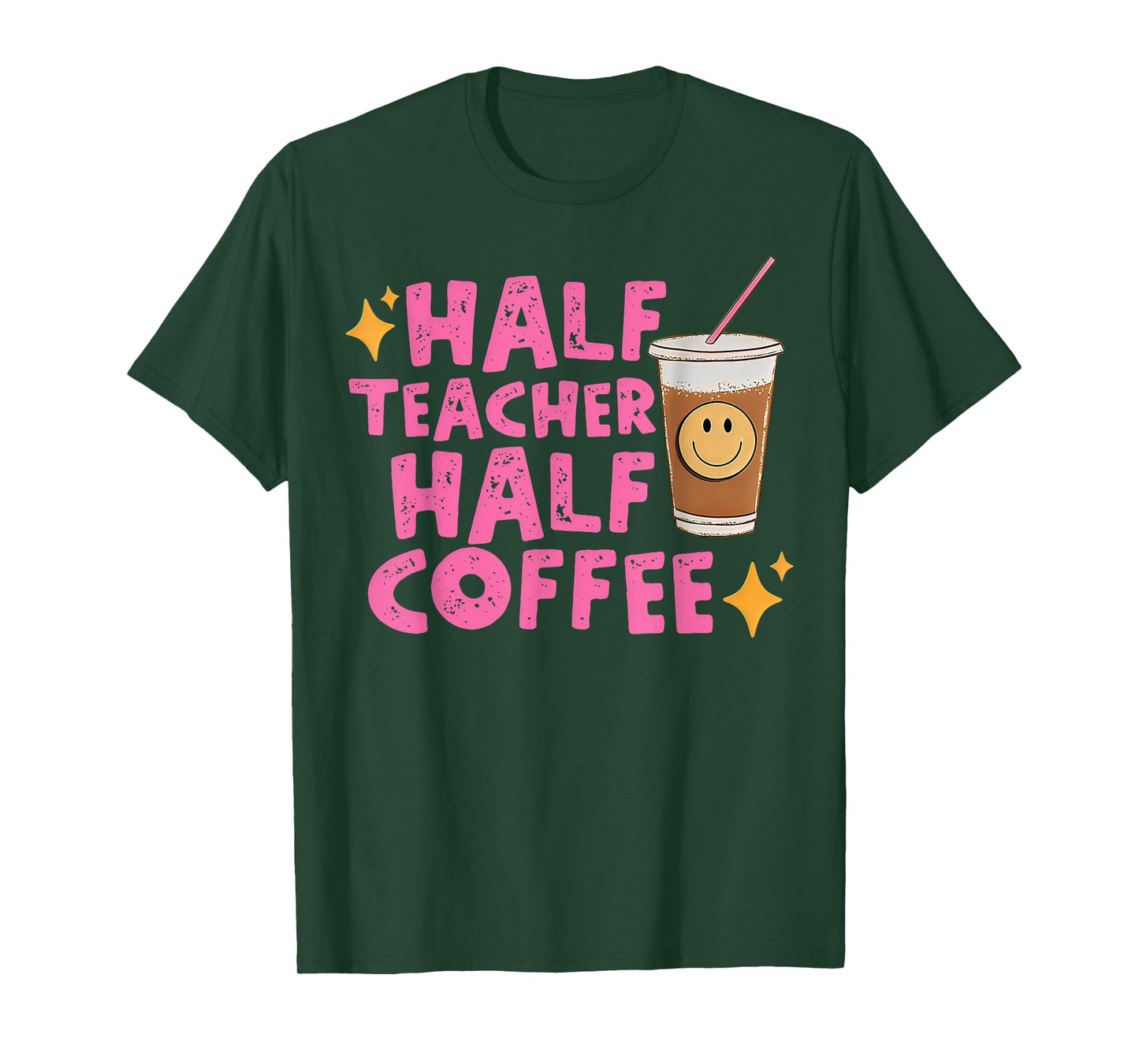 Half Teacher Half Coffee T-Shirt for Men Women Girls Kids