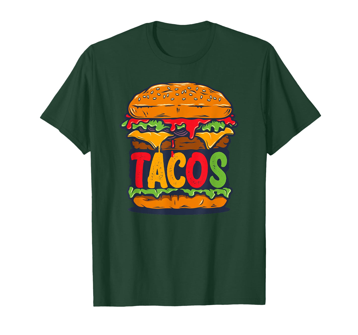 Tacurger - Burger Mexican Tortilla Tacos Tuesday Fiesta Tee T-Shirt