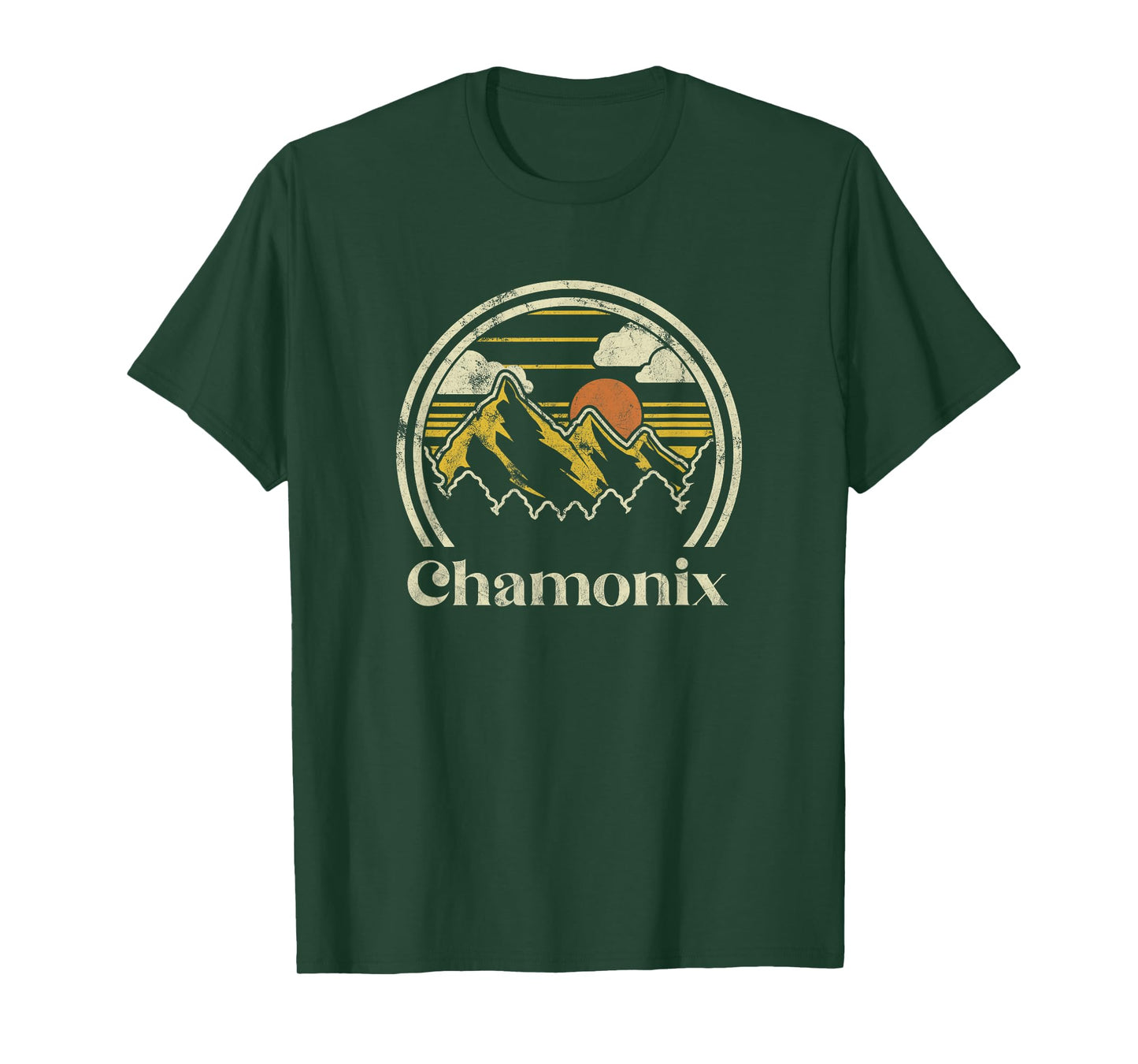 Chamonix Mountains France Hiking Outdoors Retro T-Shirt