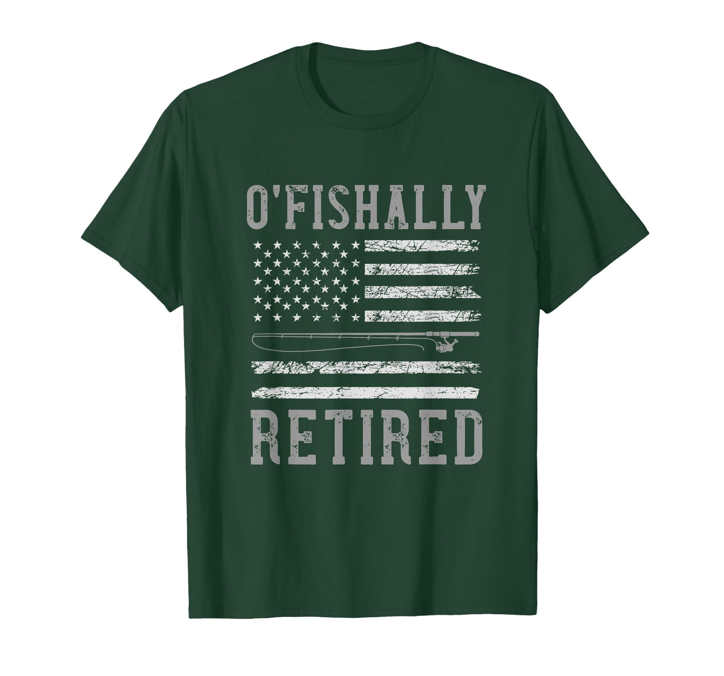 Retired Corrections Officer Fishing Retirement USA Flag T-Shirt