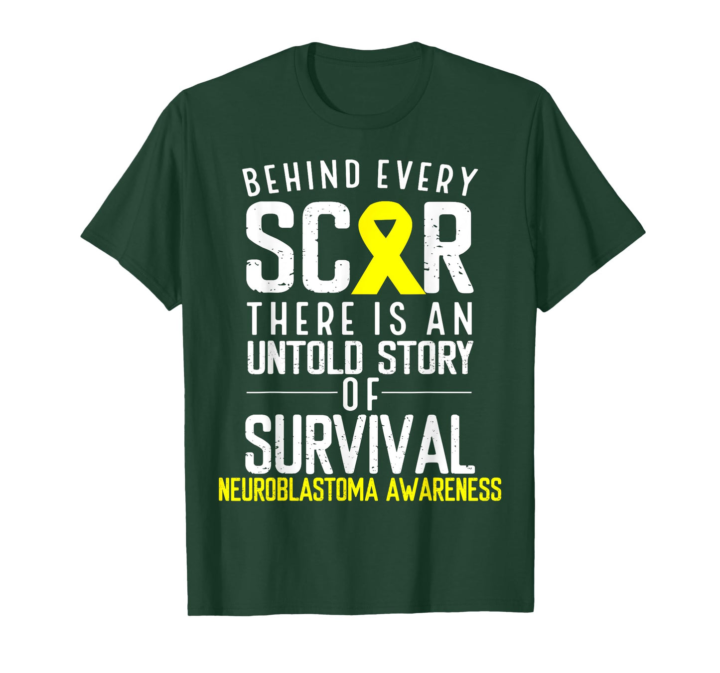 Yellow Ribbon Behind Every Scar Neuroblastoma Awareness T-Shirt