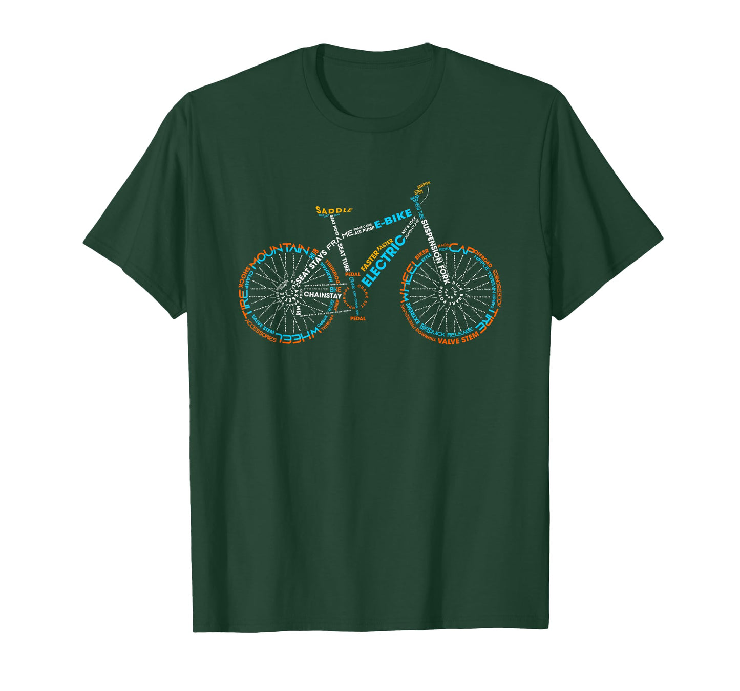 E-bike words in picture cyclist bicycle electric bike T-Shirt