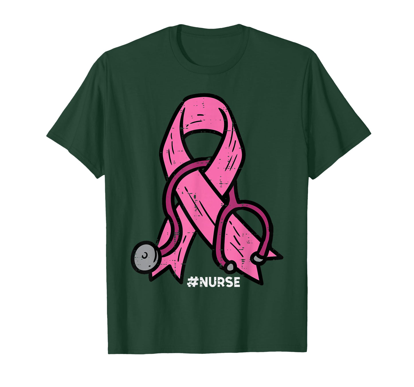 Breast Cancer Awareness Ribbon Nurse Scrub Top Women Men T-Shirt