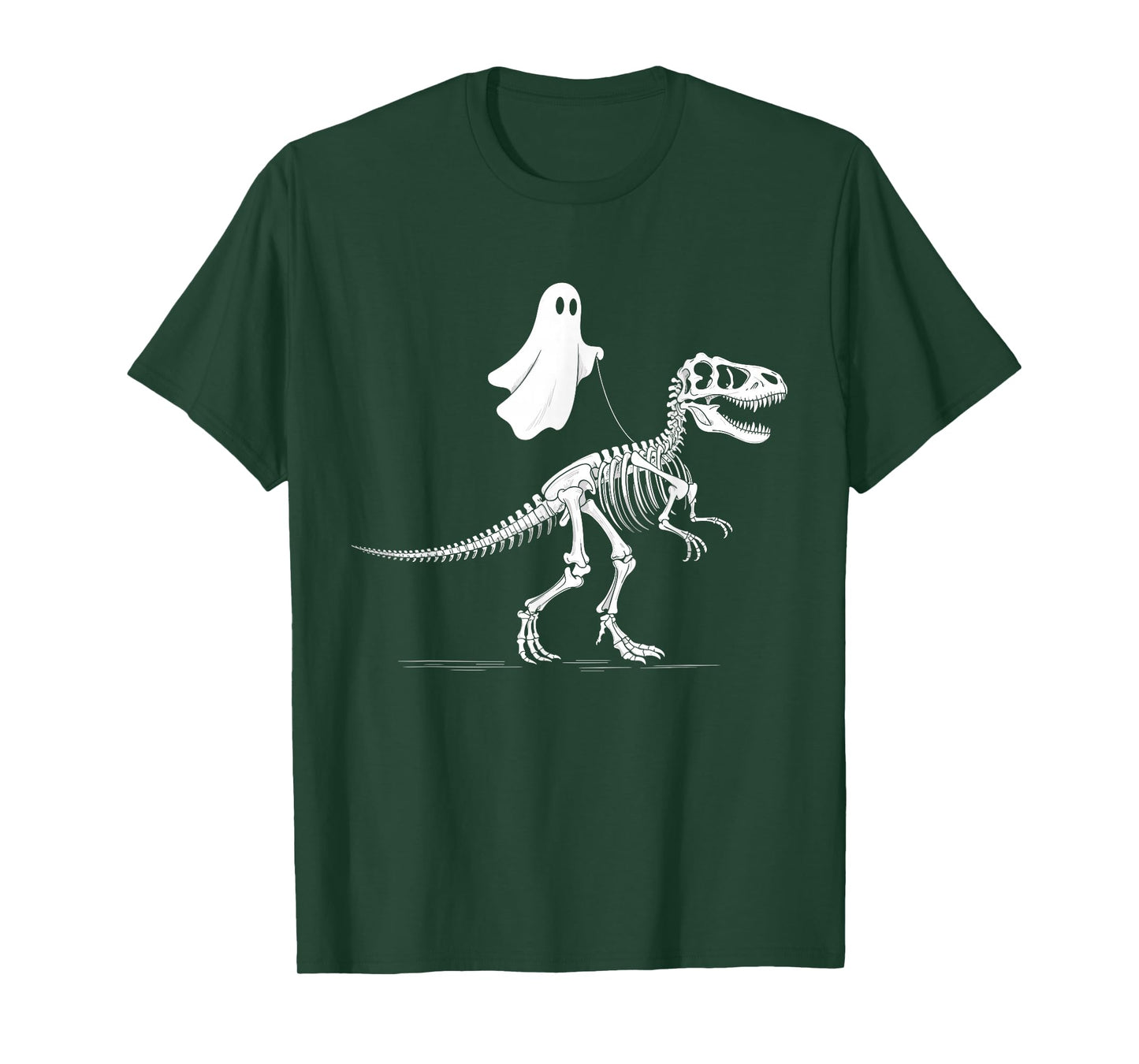 Halloween Ghost Walking Dinosaur Skeleton T Rex Funny T-Shirt