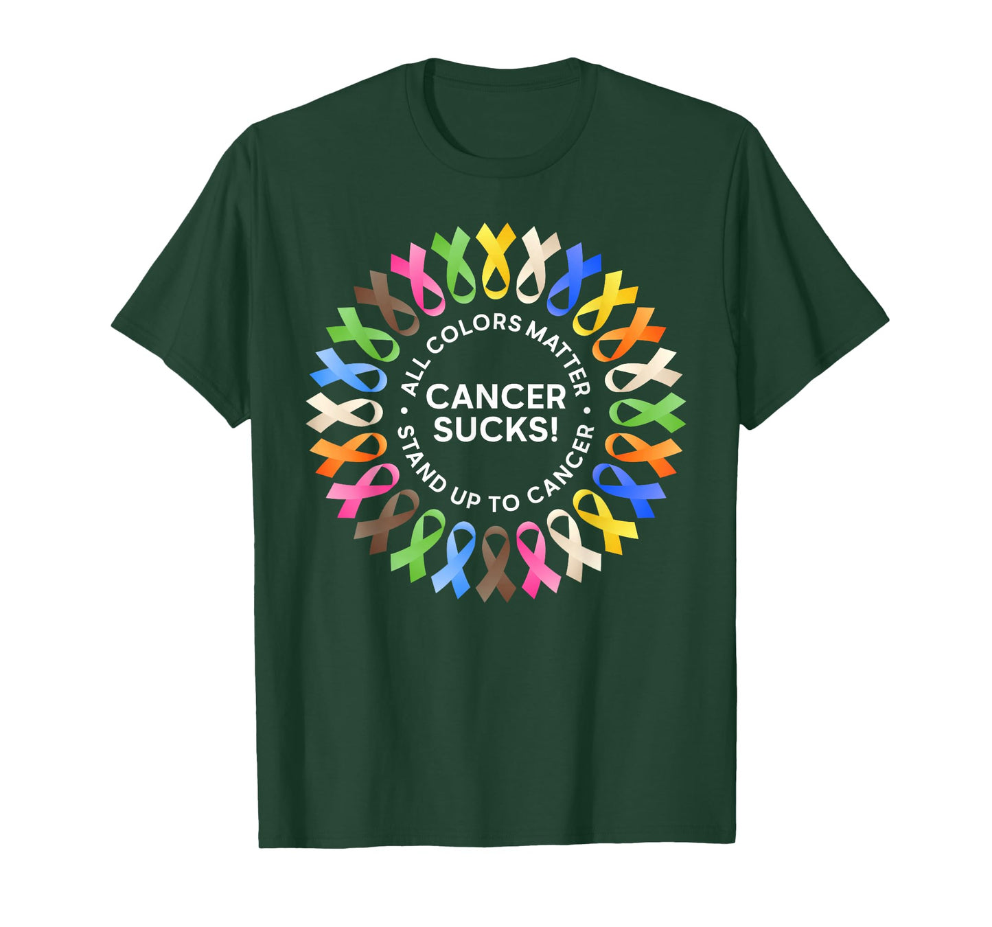 Cancer Sucks In Every Color Shirt Cancer Ribbon Colors T-Shirt
