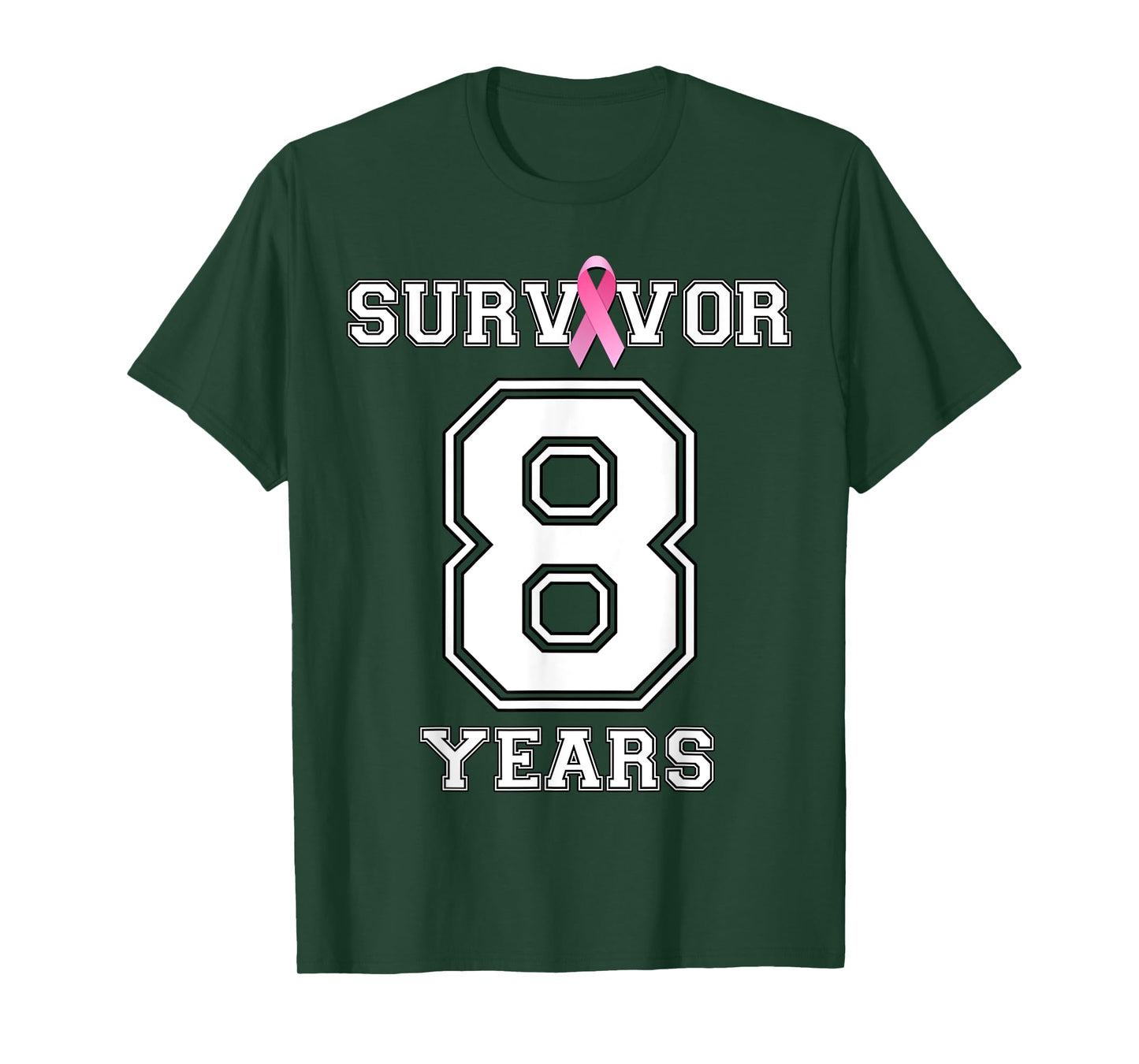 8 Years Breast Cancer Survivor Pink Ribbon Awareness ZL T-Shirt