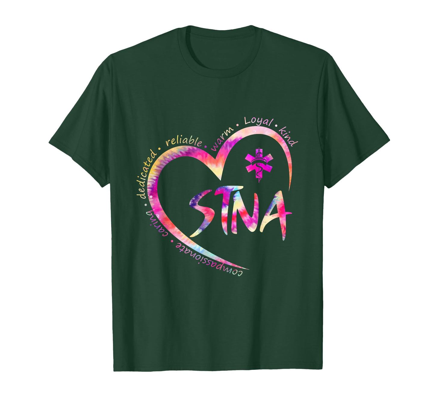 Tie Dye Nurse Stna Life Sunflowers Heart Nursing Assistant T-Shirt