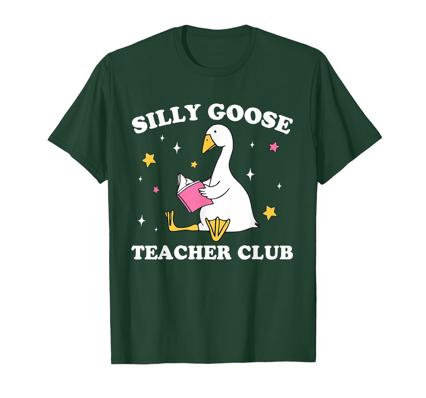 Funny Silly Goose Teacher Club Animal Lover Groovy Teacher T-Shirt