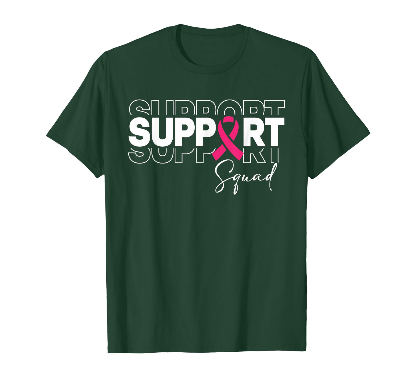 Breast Cancer Support Squad Awareness Pink Ribbon Family T-Shirt