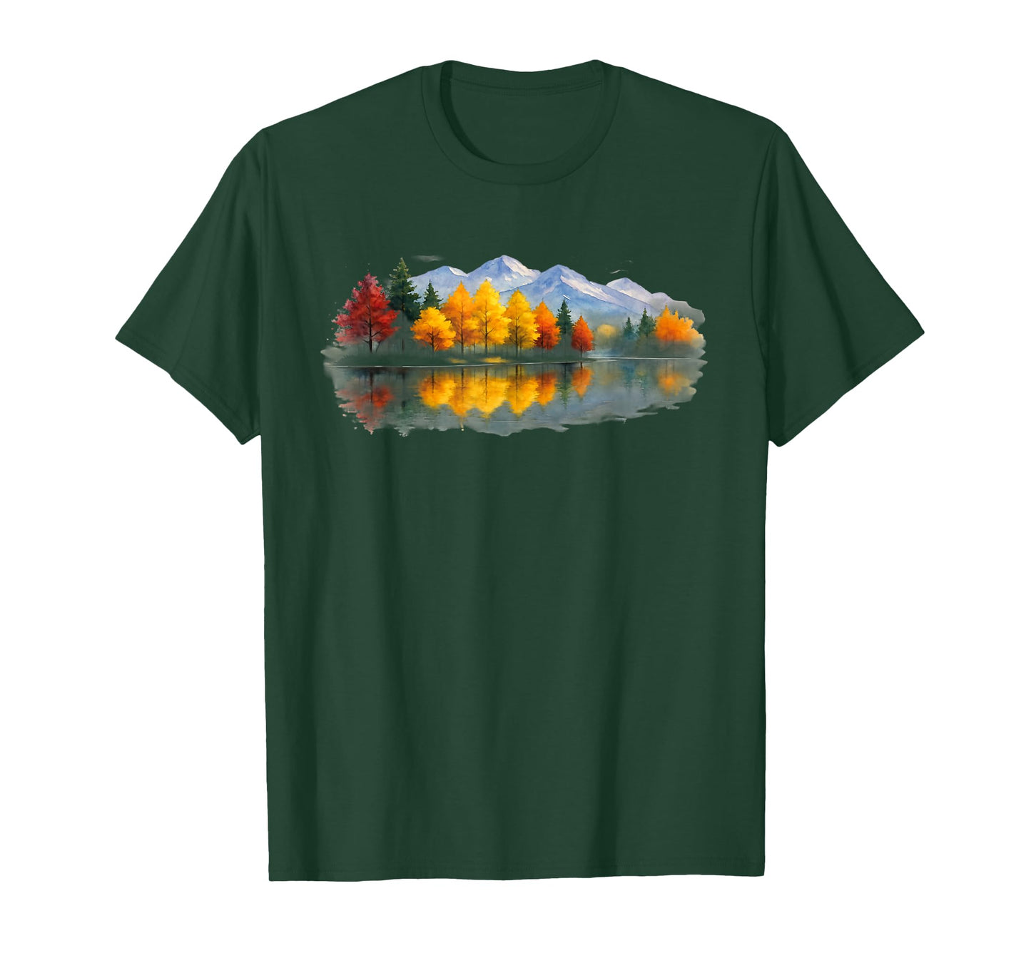 Nature Reflection Forest Trees Lake Landscape Outdoor Wildlife T-Shirt