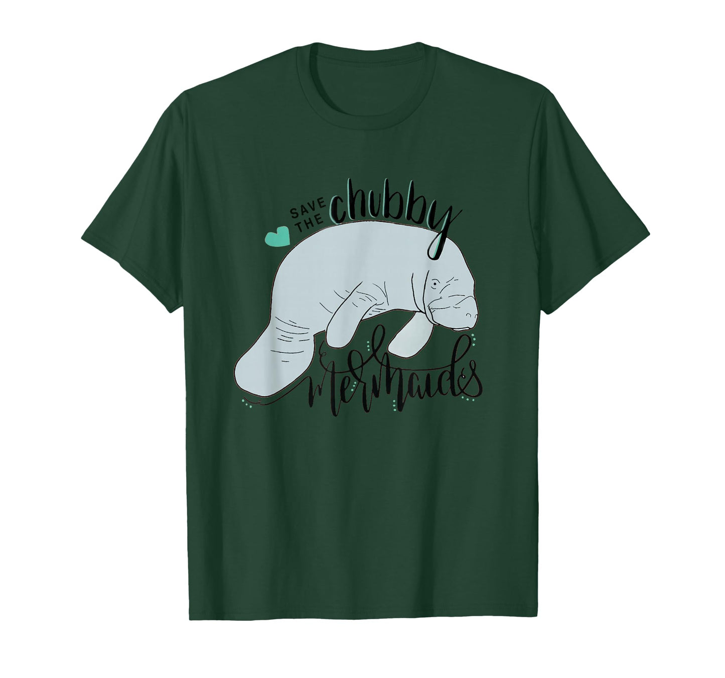 Save the Chubby Mermaid Funny Manatee T-Shirt