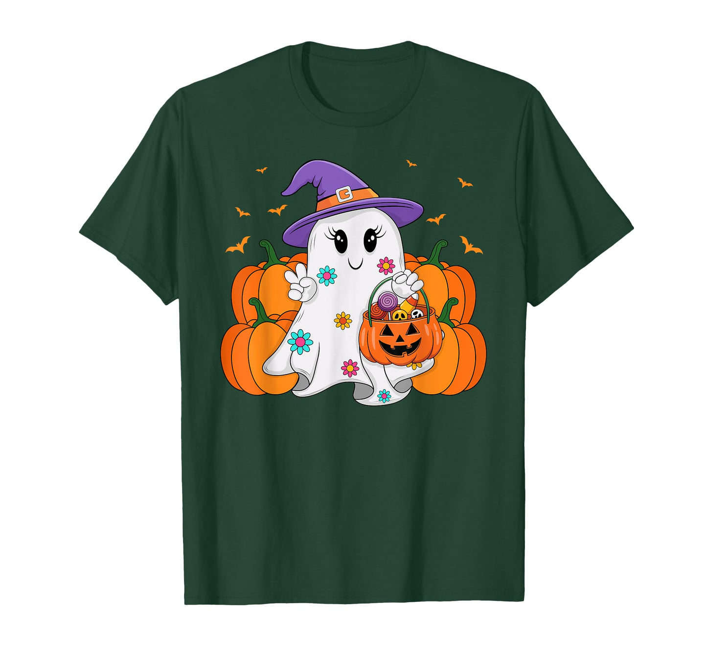 Pumpkin Fall Halloween Costume Funny Spooky Season Ghost T-Shirt