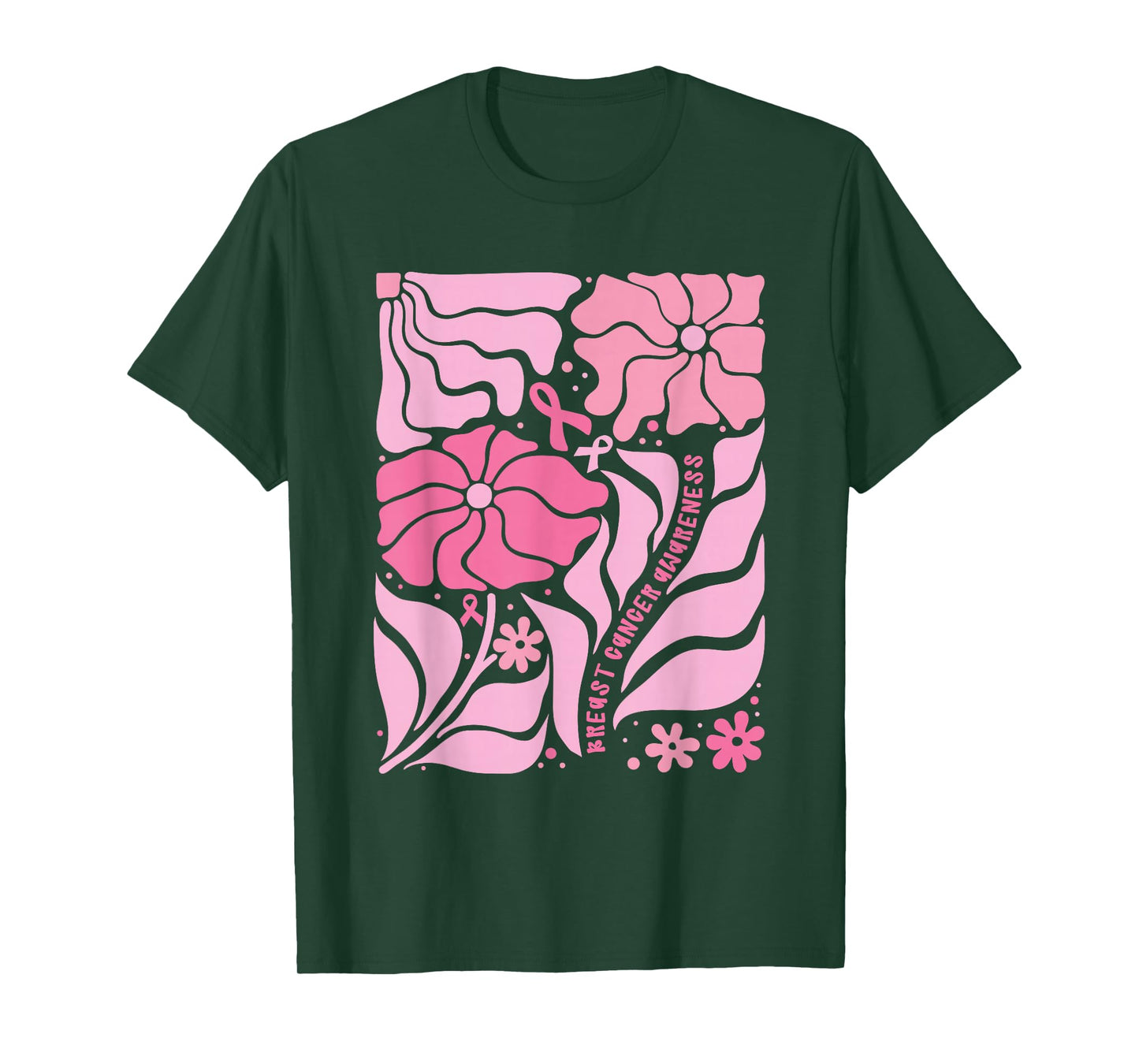 Breast Cancer Boho Floral in October We Wear Pink T-Shirt