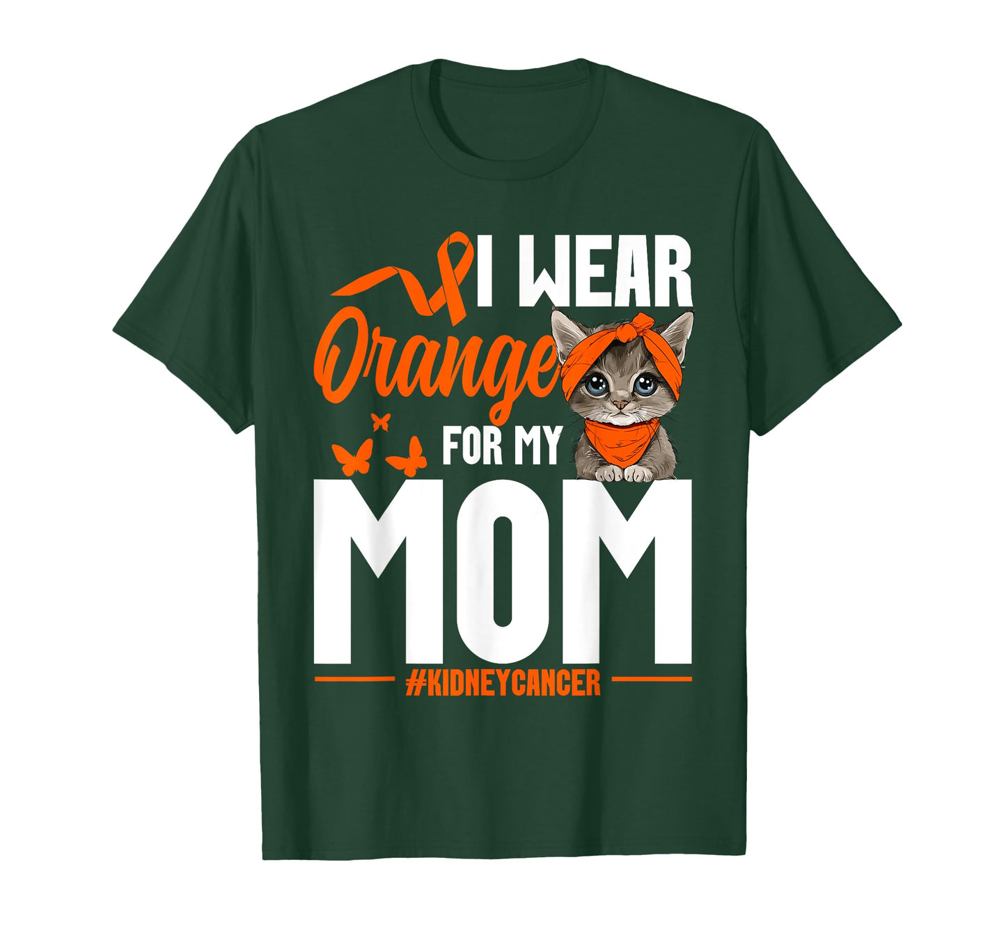 Kidney Cancer Awareness Mama Cat Mom Survivor Kidney Cancer T-Shirt