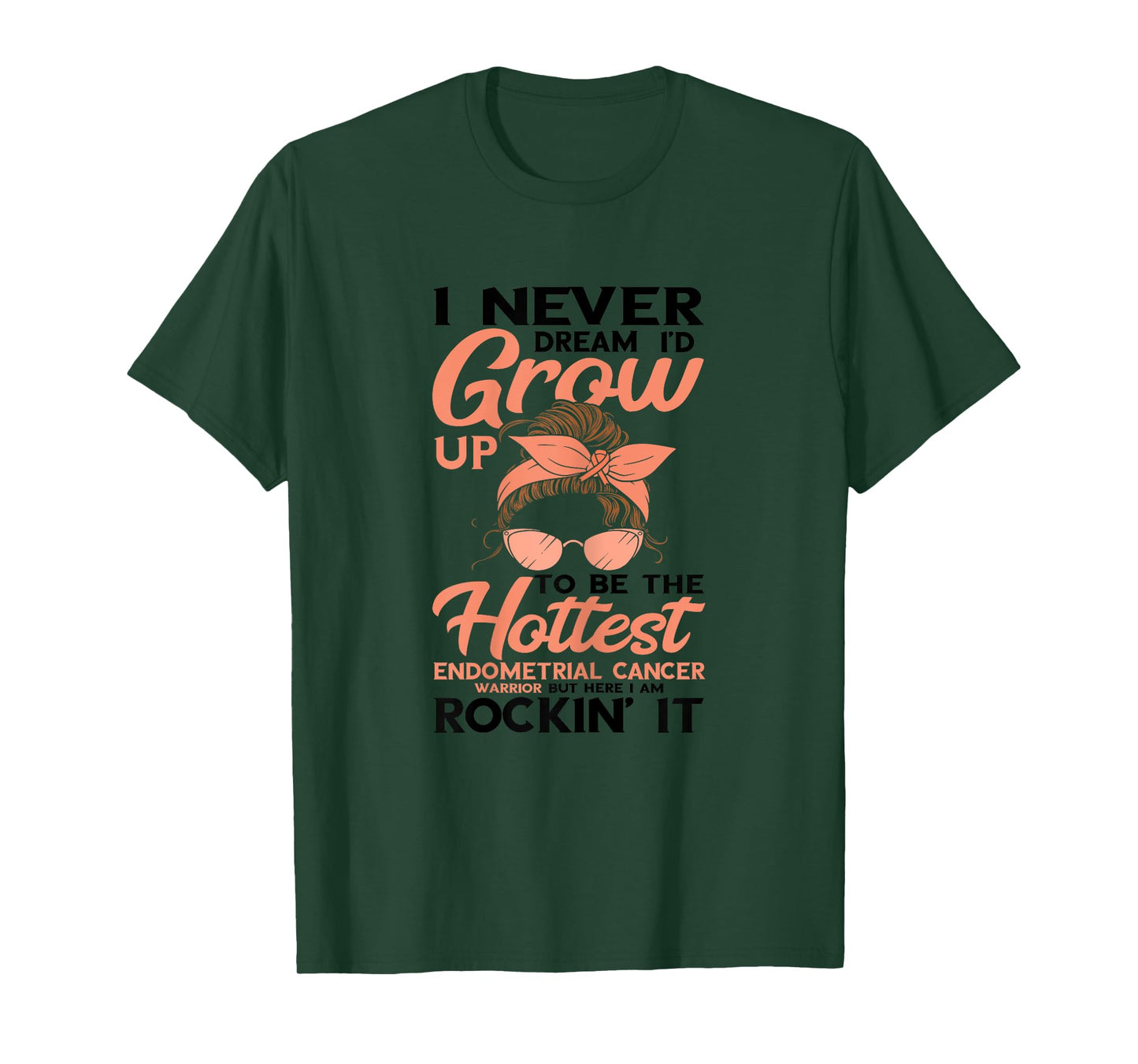 Hottest Endometrial Cancer Warrior Peach Ribbon Awareness T-Shirt