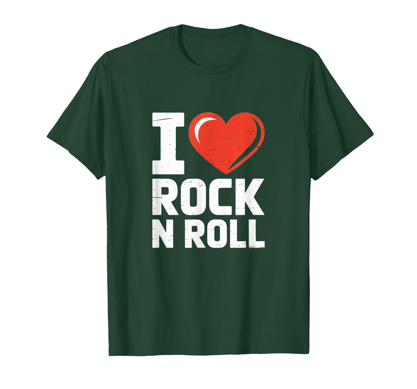 I Heart Rock N Roll - Bold Heart Letters Tee T-Shirt